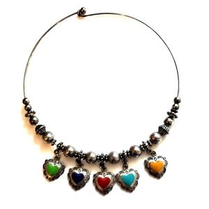 Multi Heart Shaped Necklace Zinc Alloy